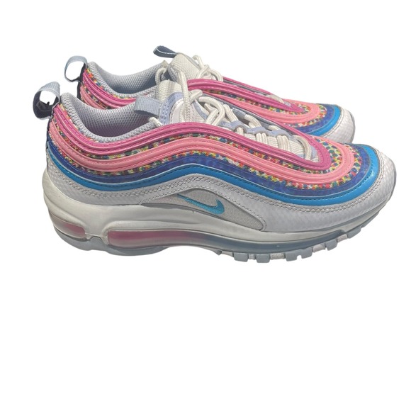 Nike‎ Air Max 97 SE (GS)  Shoes White-Active Fuchsia DV7550-100 Size 4Y - Picture 1 of 10